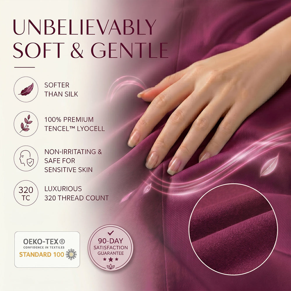 TENCEL Lyocell Sheet Set 4-Piece Moisture-Wicking All-Season Sleep Media 96