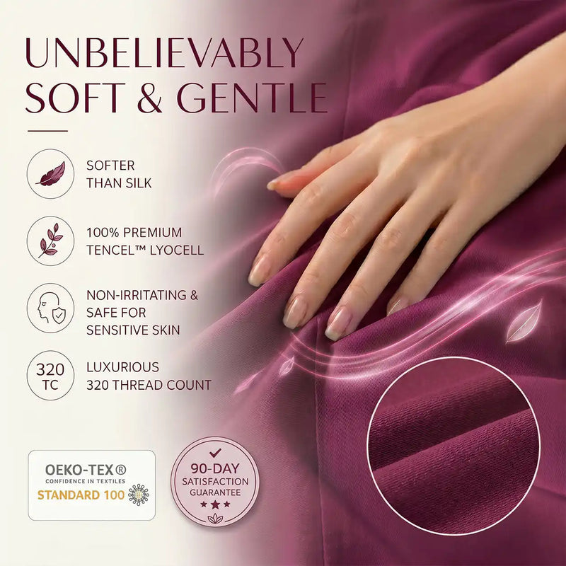 TENCEL Lyocell Sheet Set 4-Piece Moisture-Wicking All-Season Sleep