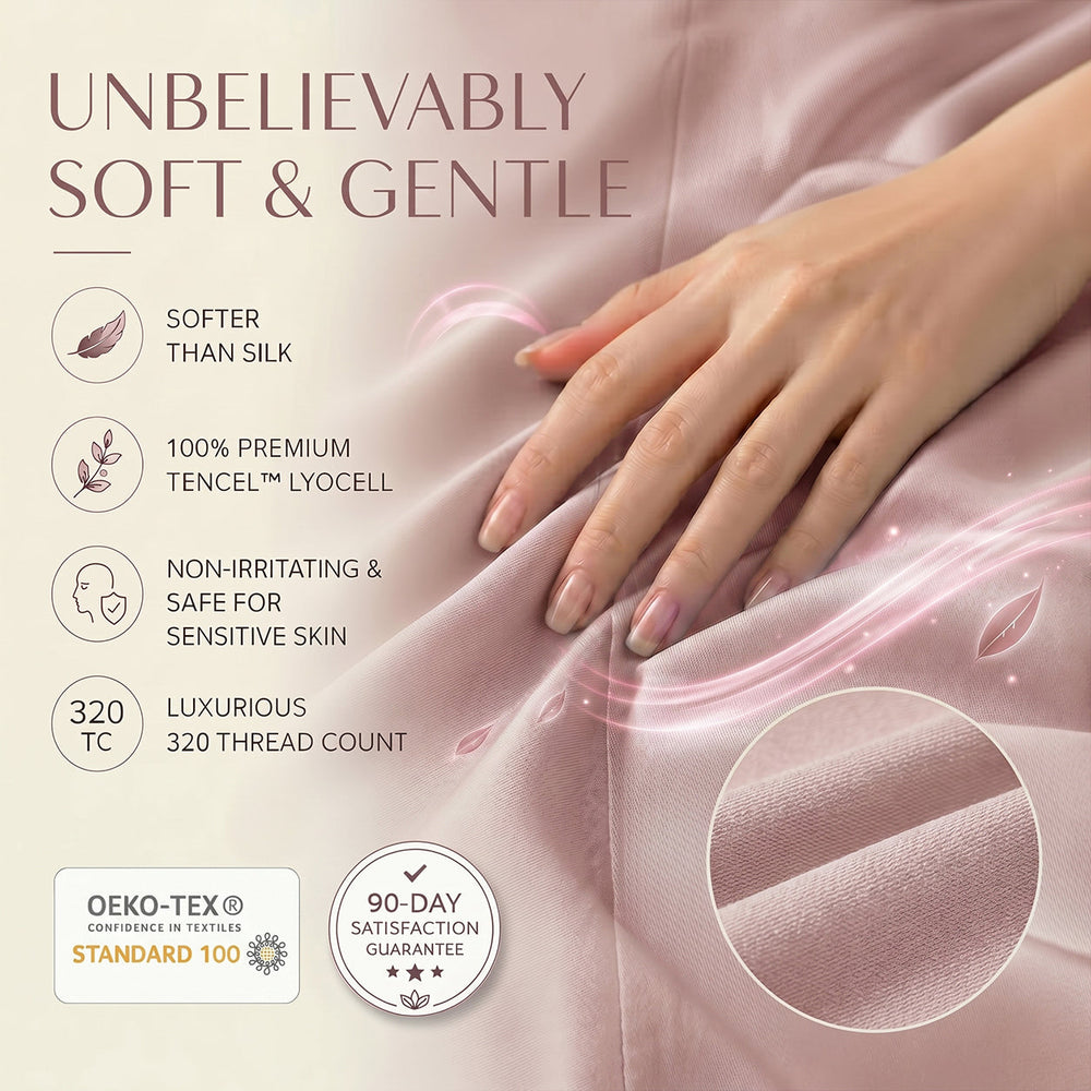 TENCEL Lyocell Sheet Set 4-Piece Moisture-Wicking All-Season Sleep Media 115