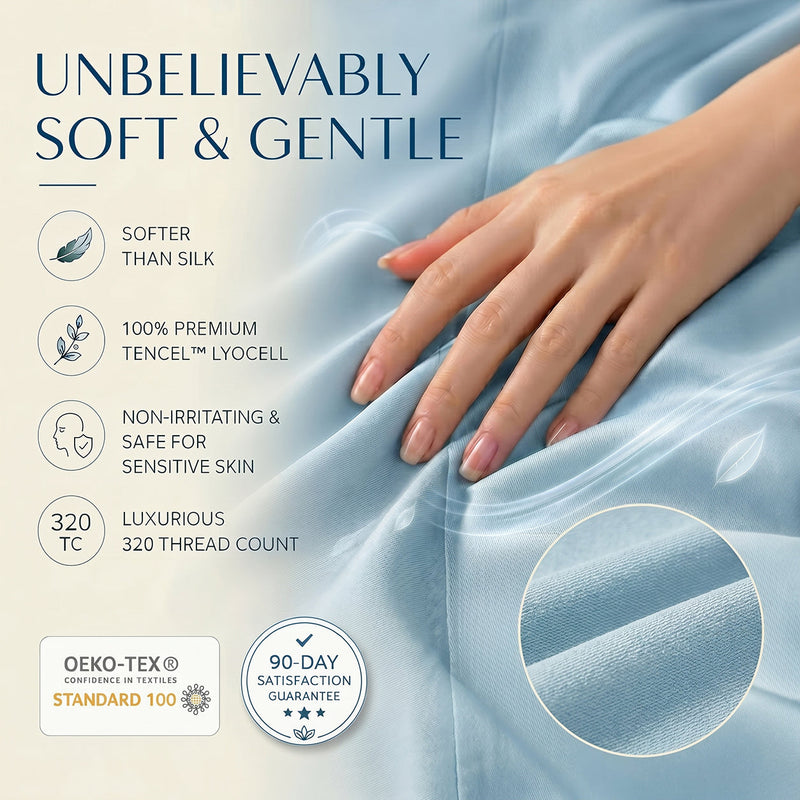 TENCEL Lyocell Sheet Set 4-Piece Moisture-Wicking All-Season Sleep