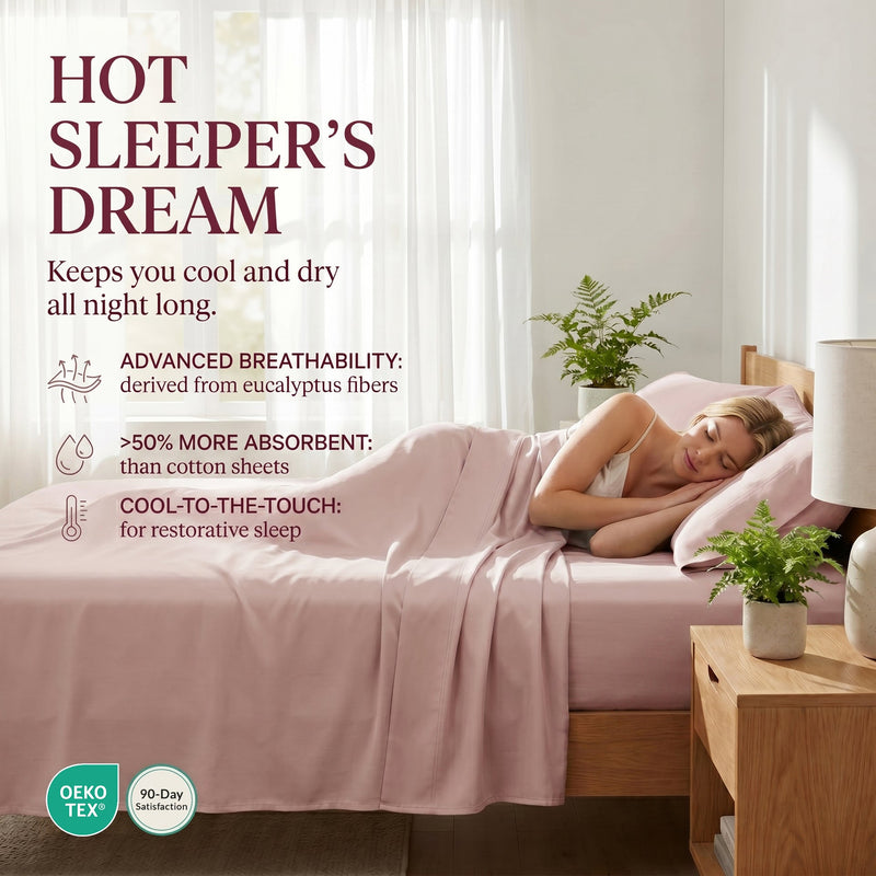 TENCEL Lyocell Sheet Set 4-Piece Moisture-Wicking All-Season Sleep