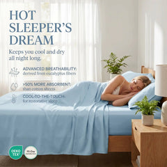 TENCEL Lyocell Sheet Set 4-Piece Moisture-Wicking All-Season Sleep perspective