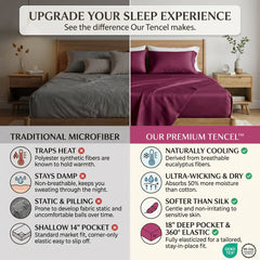 TENCEL Lyocell Sheet Set 4-Piece Moisture-Wicking All-Season Sleep perspective