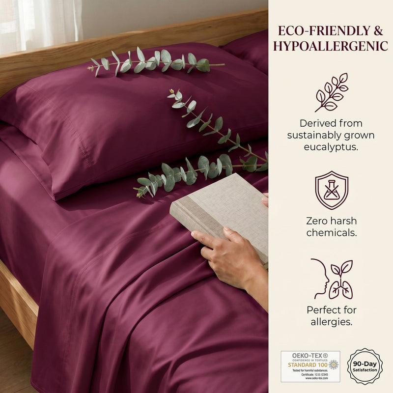 TENCEL Lyocell Sheet Set 4-Piece Moisture-Wicking All-Season Sleep