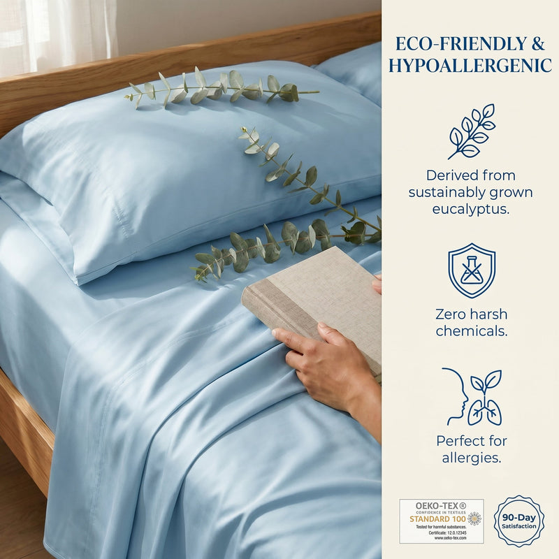 TENCEL Lyocell Sheet Set 4-Piece Moisture-Wicking All-Season Sleep