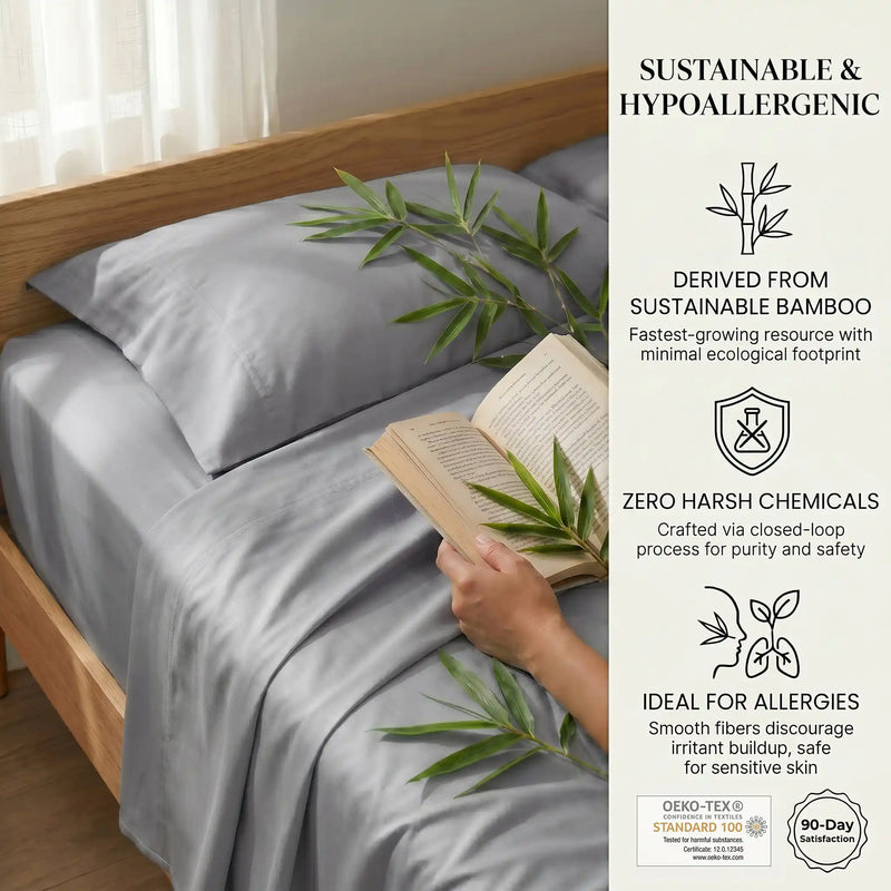 Bamboo Sheet Set Organic Bamboo & Oeko-Tex Certified Soft Sleep Comfort