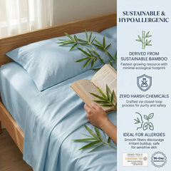 Bamboo Sheet Set Organic Bamboo & Oeko-Tex Certified Soft Sleep Comfort perspective