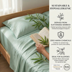 Bamboo Sheet Set Organic Bamboo & Oeko-Tex Certified Soft Sleep Comfort perspective