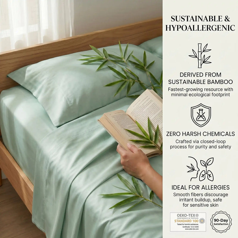 Bamboo Sheet Set Organic Bamboo & Oeko-Tex Certified Soft Sleep Comfort