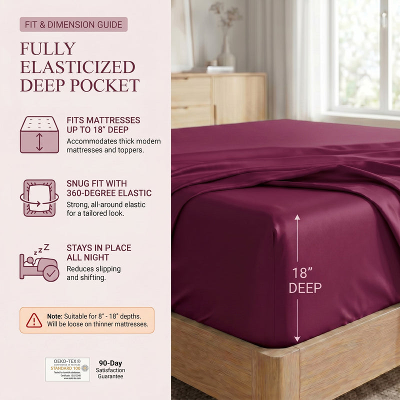TENCEL Lyocell Sheet Set 4-Piece Moisture-Wicking All-Season Sleep