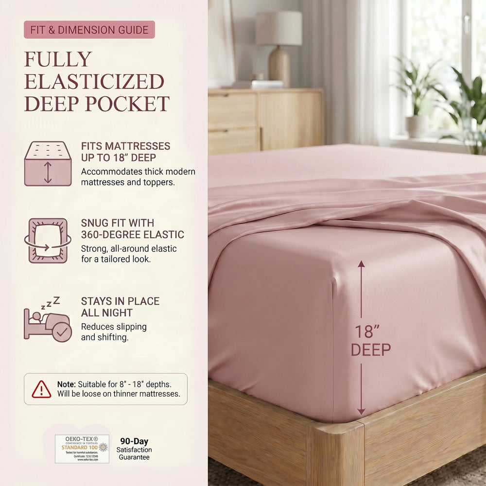 TENCEL Lyocell Sheet Set 4-Piece Moisture-Wicking All-Season Sleep Media 122
