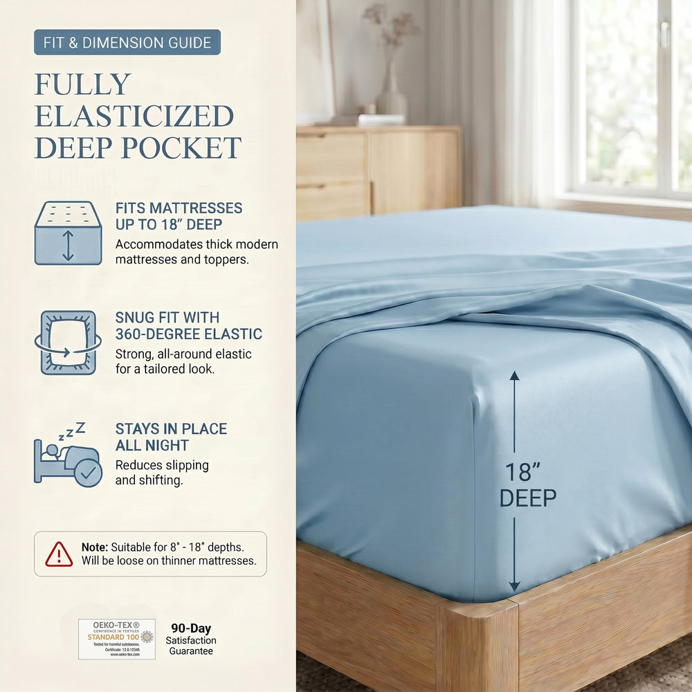 TENCEL Lyocell Sheet Set 4-Piece Moisture-Wicking All-Season Sleep Media 176