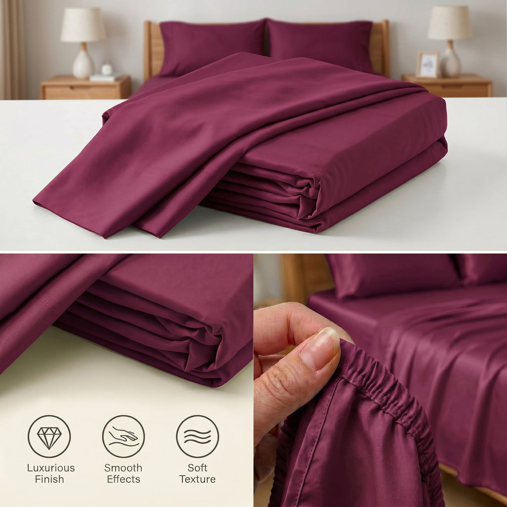 TENCEL Lyocell Sheet Set 4-Piece Moisture-Wicking All-Season Sleep Media 107