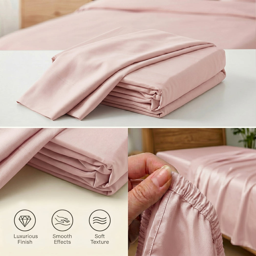 TENCEL Lyocell Sheet Set 4-Piece Moisture-Wicking All-Season Sleep Media 124