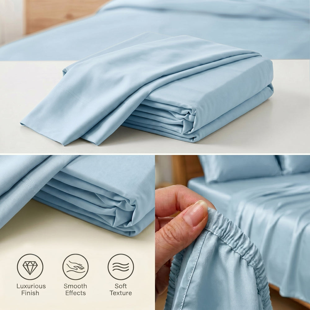 TENCEL Lyocell Sheet Set 4-Piece Moisture-Wicking All-Season Sleep Media 188