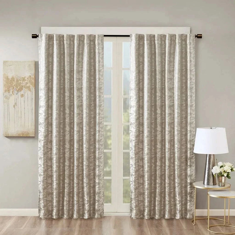 Total Blackout Curtain Panel Polyester Jacquard Lined Contemporary Grey