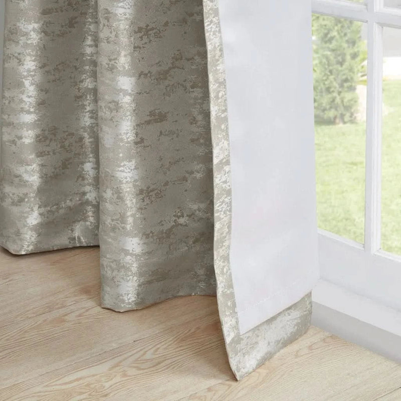 Total Blackout Curtain Panel Polyester Jacquard Lined Contemporary Grey