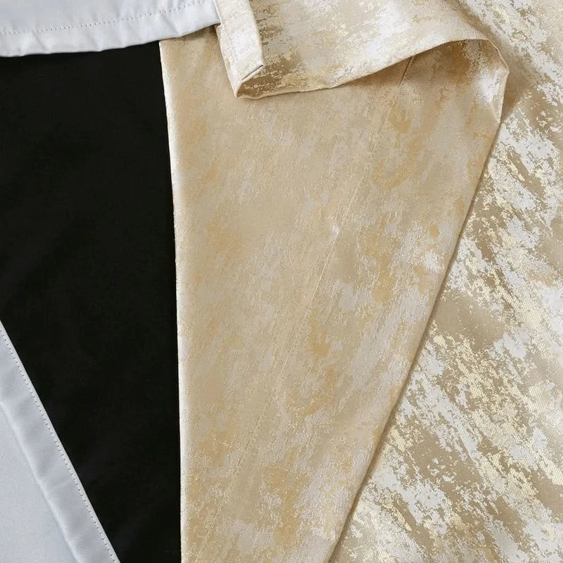 Blackout Curtain Panel Jacquard Lined Polyester Rod Pocket Back Tab