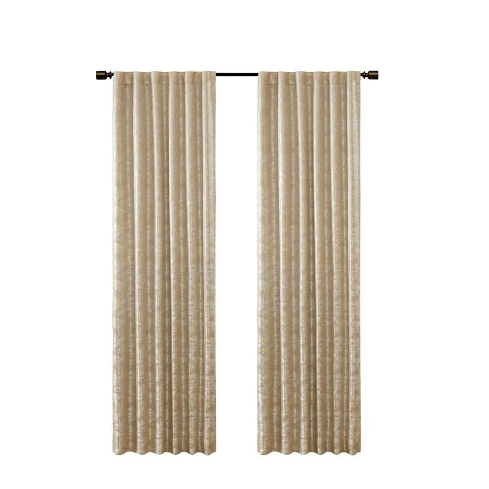 Blackout Curtain Panel Jacquard Lined Polyester Rod Pocket Back Tab Media 12