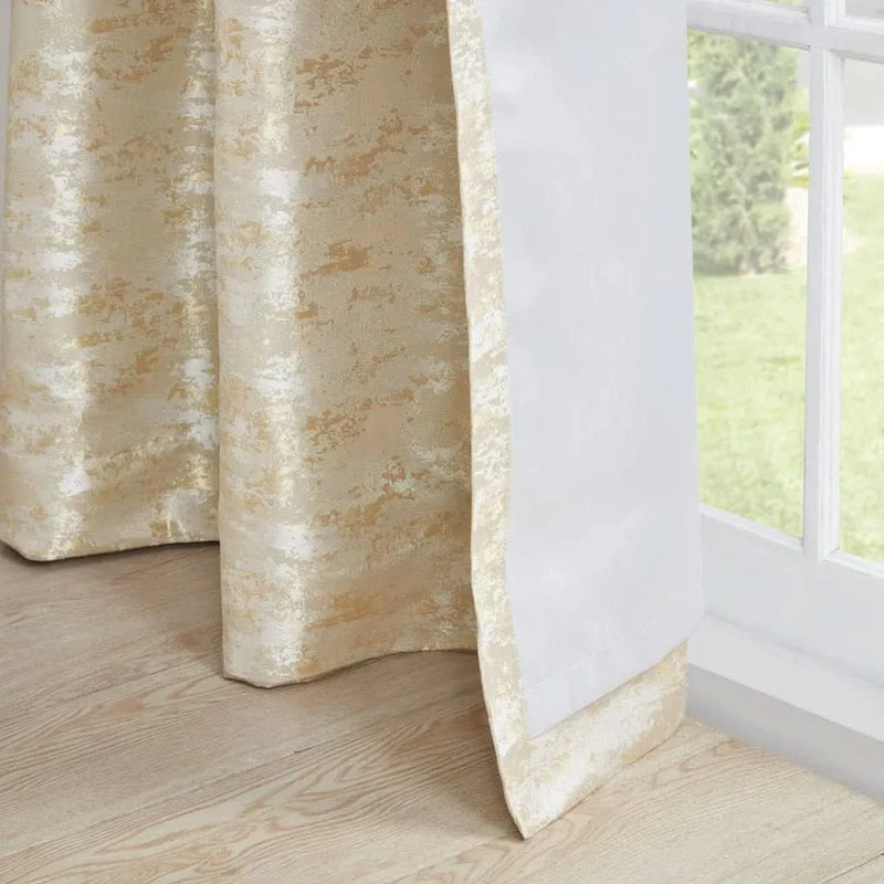 Blackout Curtain Panel Jacquard Lined Polyester Rod Pocket Back Tab