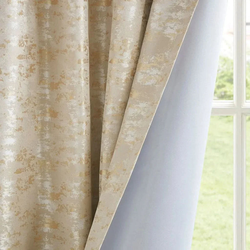 Blackout Curtain Panel Jacquard Lined Polyester Rod Pocket Back Tab