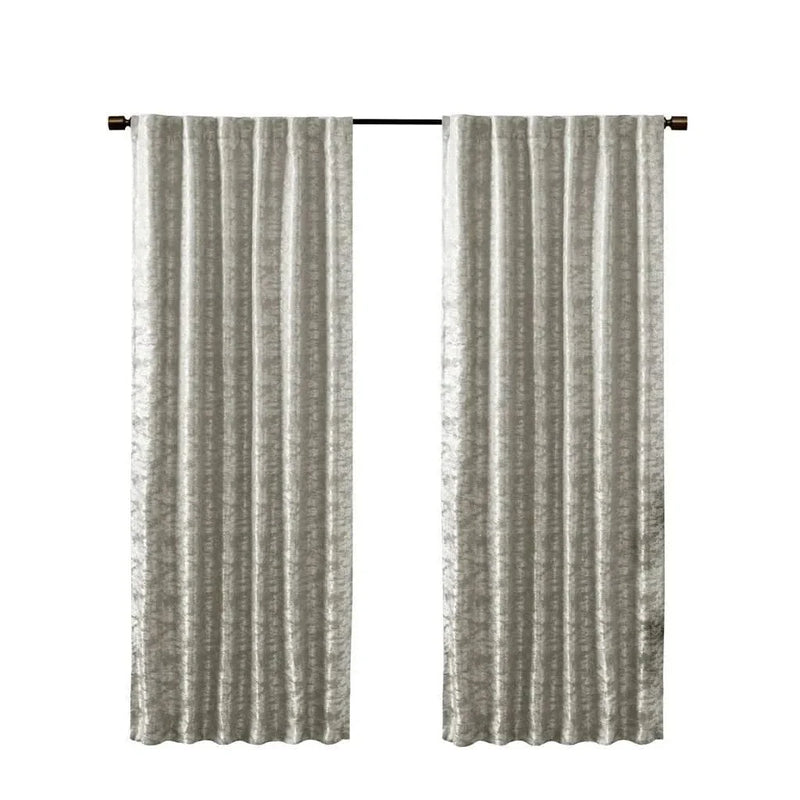 Total Blackout Curtain Panel Polyester Jacquard Lined Contemporary Grey
