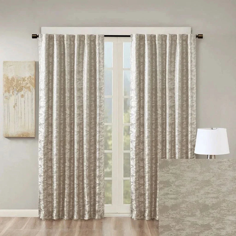Total Blackout Curtain Panel Polyester Jacquard Lined Contemporary Grey