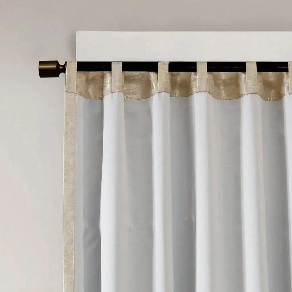 Total Blackout Curtain Panel Jacquard Lined Polyester Marble Gold Media 6