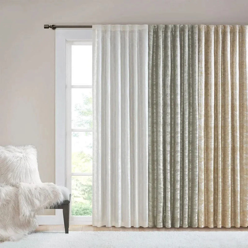 Blackout Curtain Panel Jacquard Lined Polyester Rod Pocket Back Tab