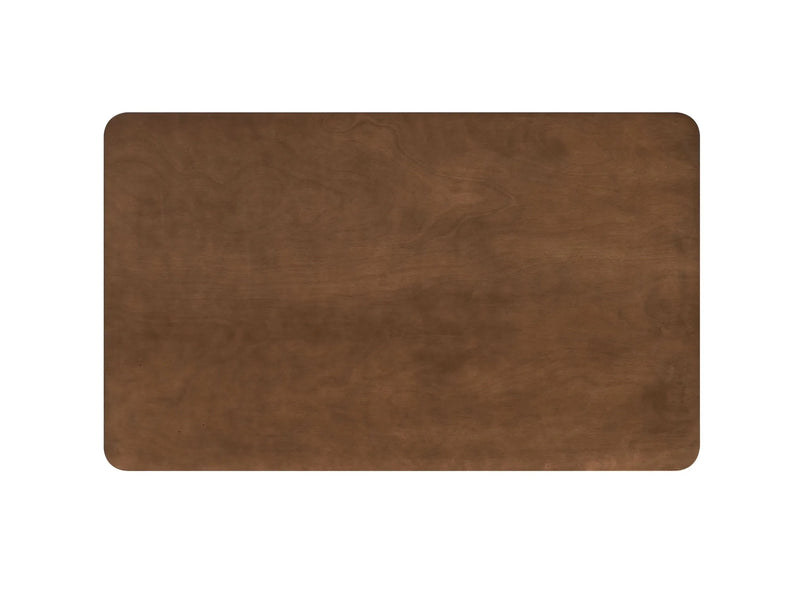 Dining Table Walnut Finish Synthetic Wood Rectangular Durable Midcentury