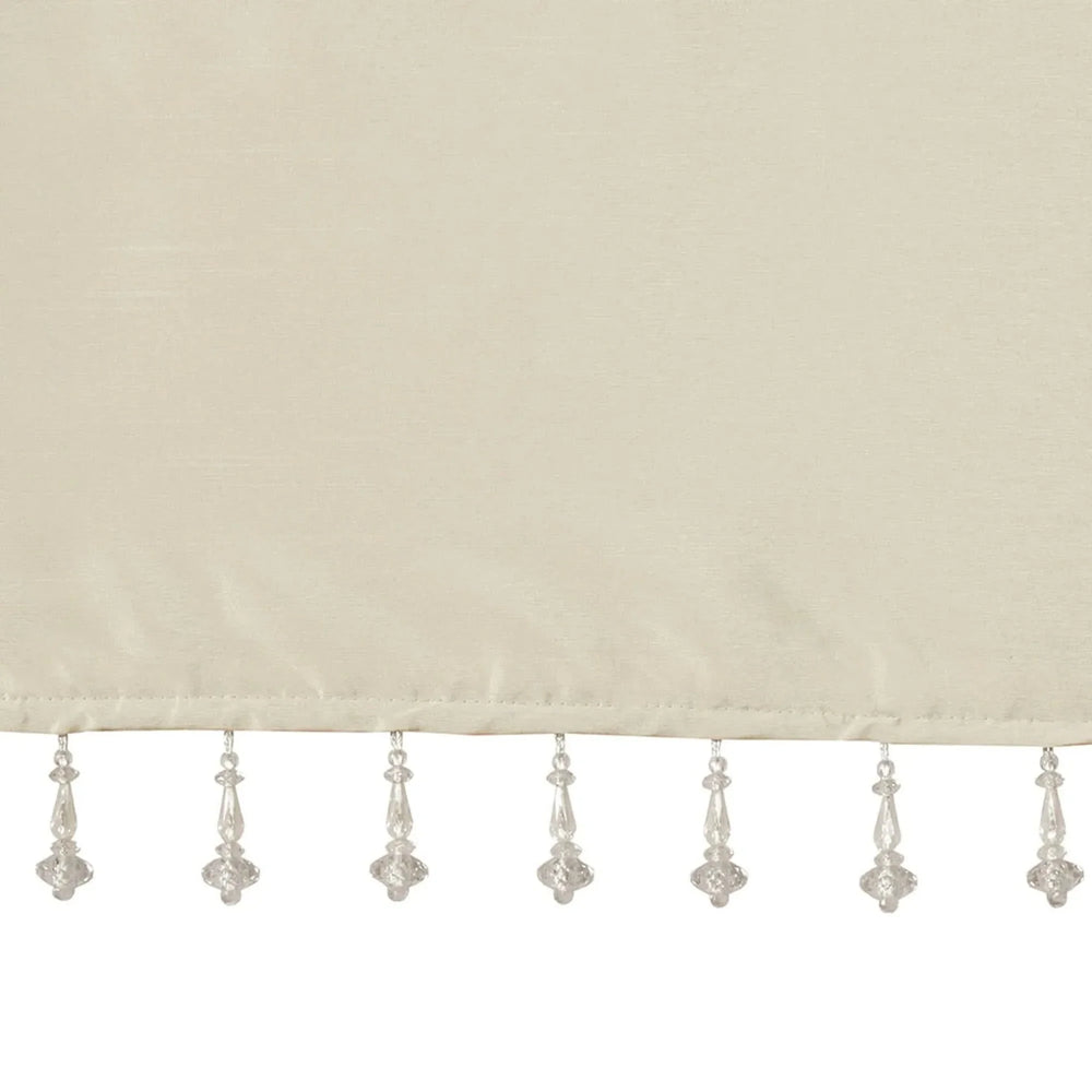 Faux Silk Valance Microfiber Beaded Champagne 50x26 Window Covering Media 5