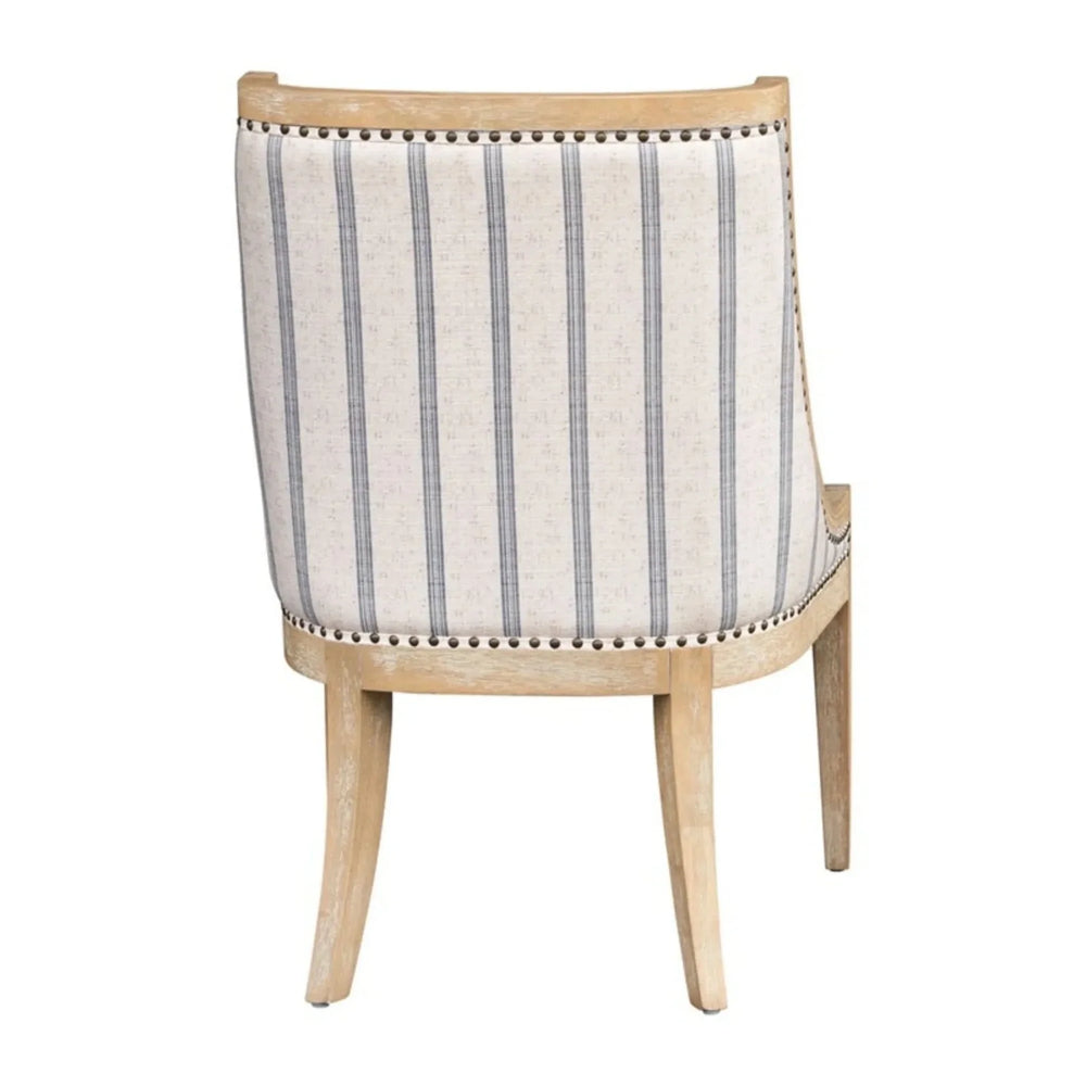 Upholstered Dining Chair Beige Upholstery Nailhead Trim Solid Wood Media 8