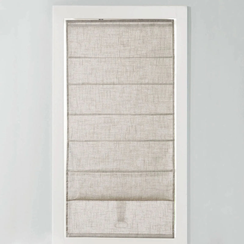 Linen Blend Light Filtering Roman Shade Cordless 29x64 Natural Textured