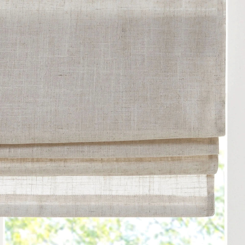 Linen Blend Light Filtering Roman Shade Cordless 29x64 Natural Textured