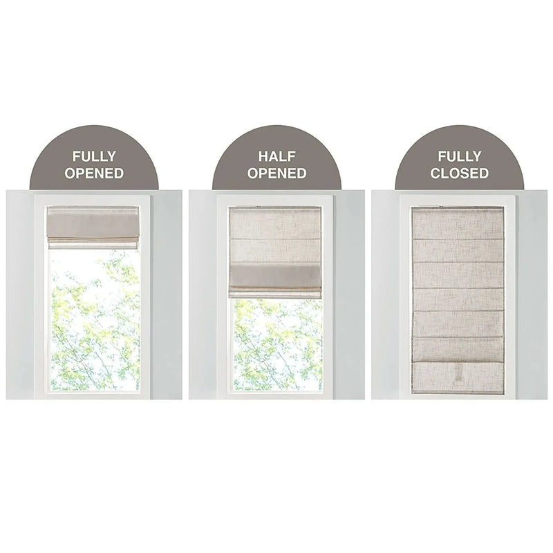 Linen Blend Light Filtering Roman Shade Cordless 29x64 Natural Textured