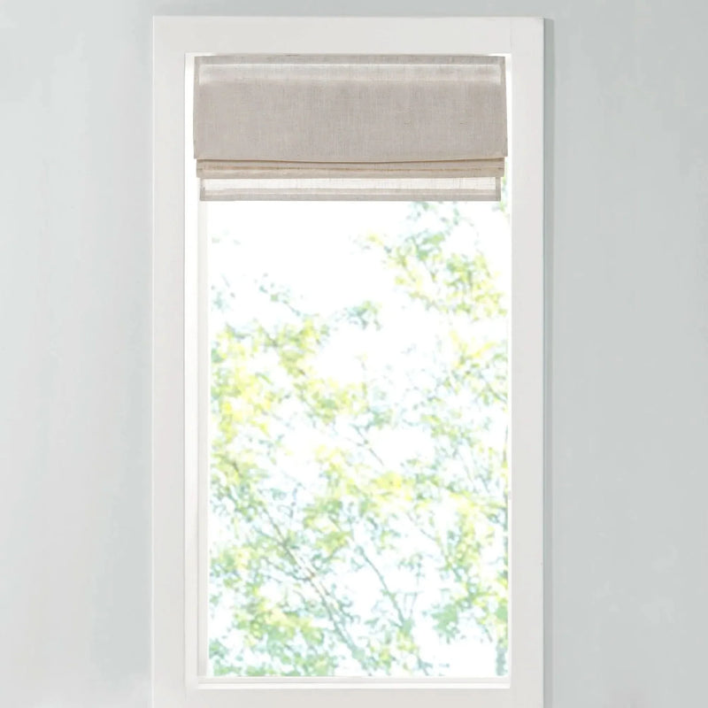 Linen Blend Light Filtering Roman Shade Cordless 29x64 Natural Textured