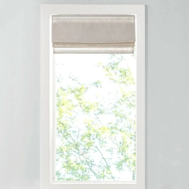 Linen Blend Roman Shade Natural Light Filtering Cordless Size 35x64