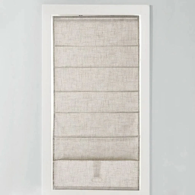 Linen Blend Roman Shade Natural Light Filtering Cordless Size 35x64