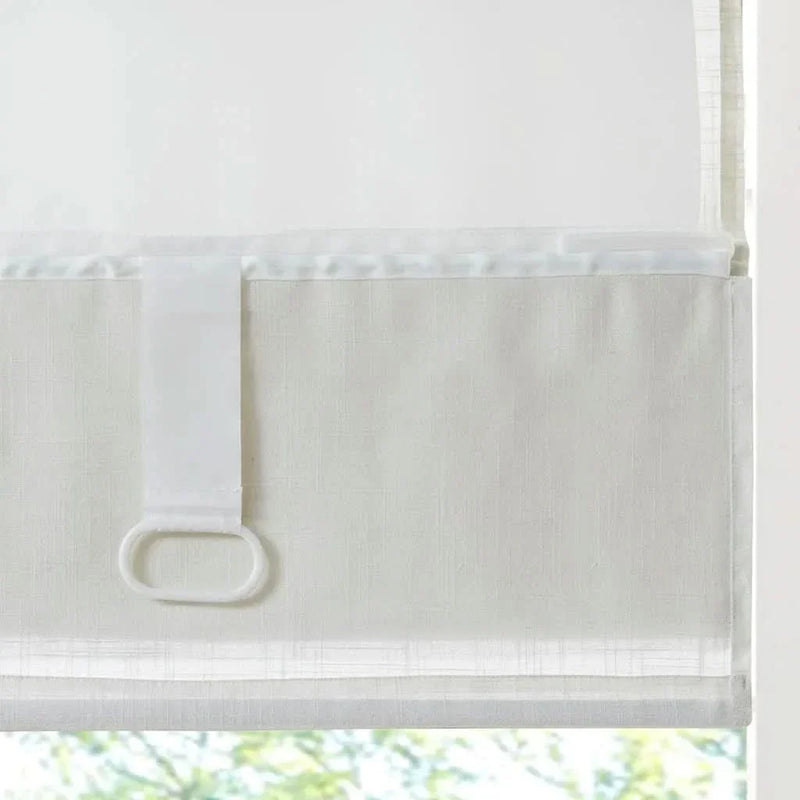 Linen Blend Roman Shade Light Filtering Cordless White 34x64 Inches