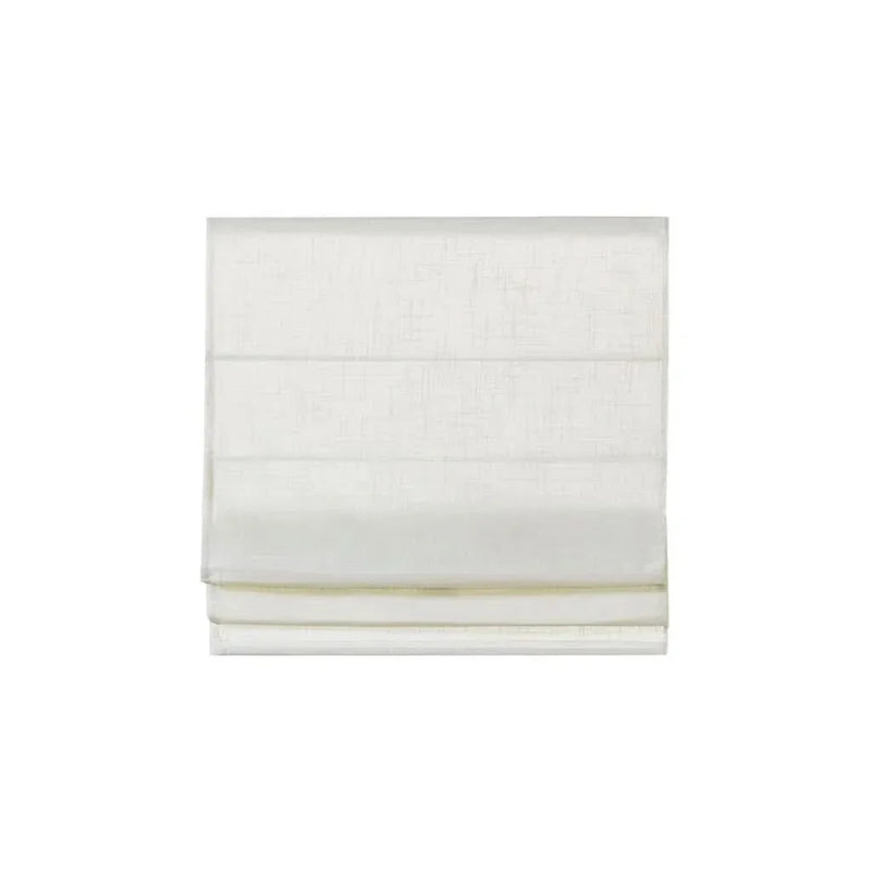Linen Blend Roman Shade White Textured Light Filtering Cordless 35x64