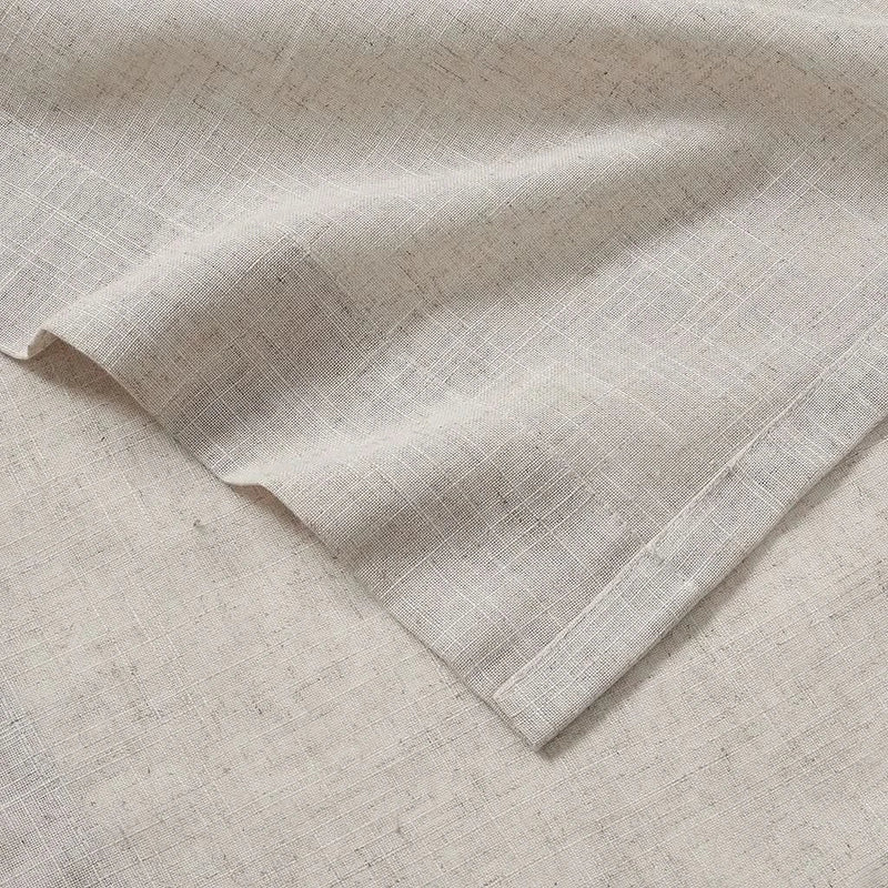 Linen Blend Curtains Polyester Light Filtering Panel Pair For Windows