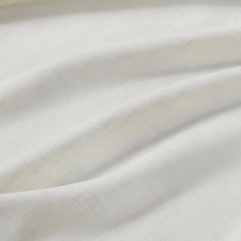 Linen Curtain Panels Linen Blend Light Filtering White Polyester Window Pair