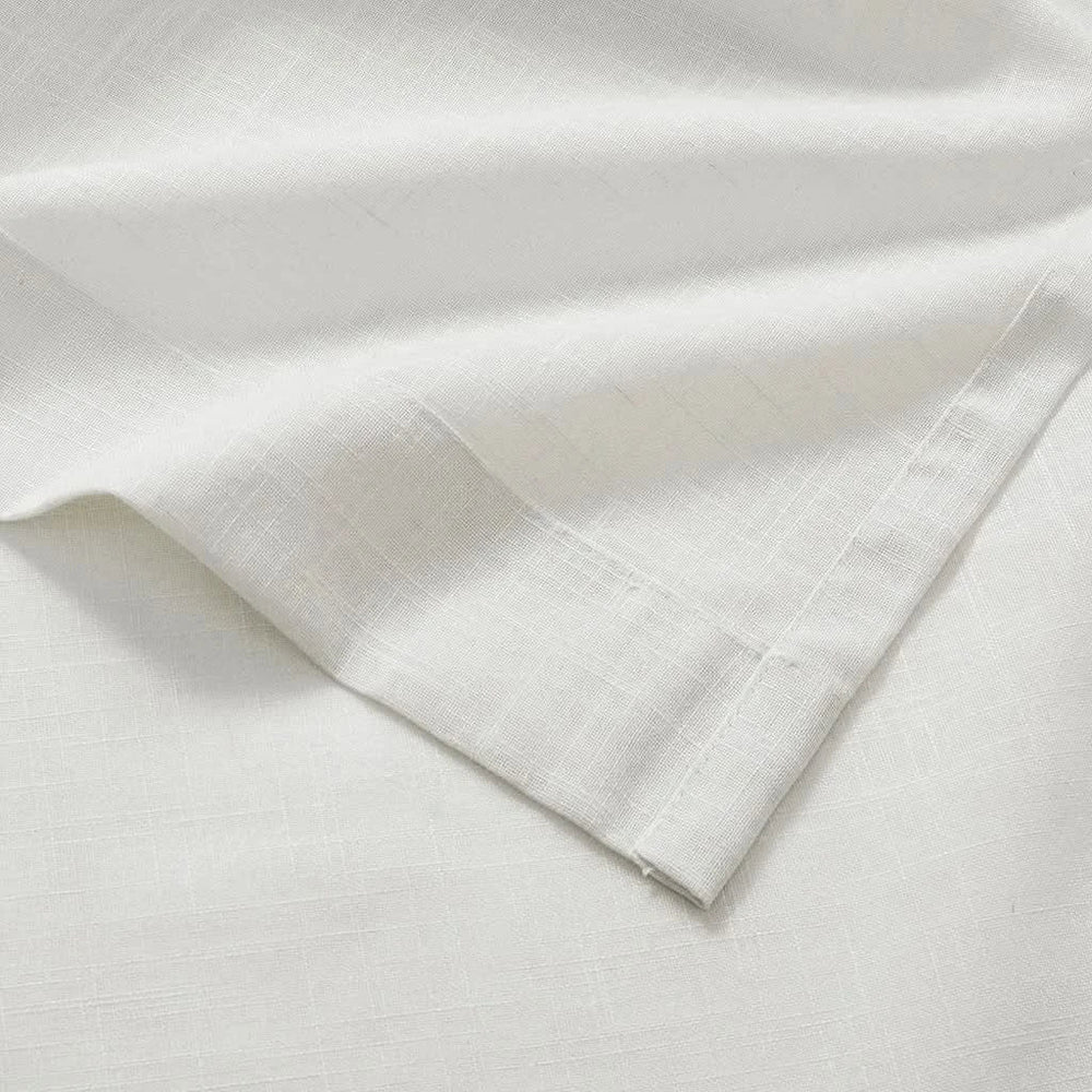 Linen Curtain Panels Linen Blend Light Filtering White Polyester Window Pair Media 13