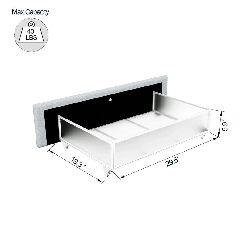Queen Bed Ivory Boucle Upholstered 4-Drawer Storage Tufted Headboard