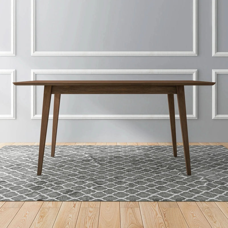 Solid Wood Dining Table Rectangular & Mid Century Modern For Kitchen