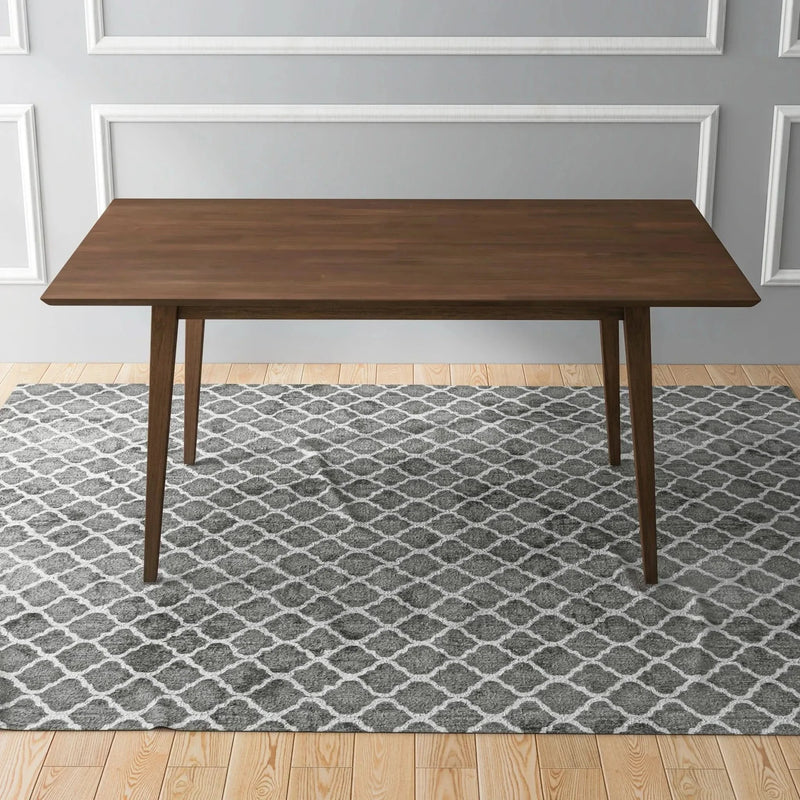 Solid Wood Dining Table Rectangular & Mid Century Modern For Kitchen