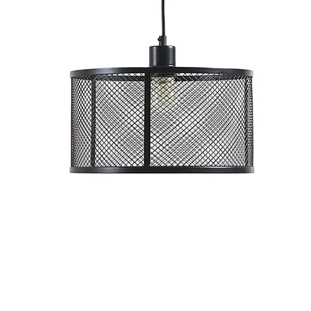 Metal Mesh Pendant Light Iron Black Finish Industrial Ceiling Fixture Media 6