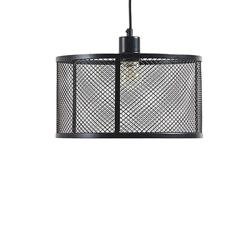 Metal Mesh Pendant Light Iron Black Finish Industrial Ceiling Fixture