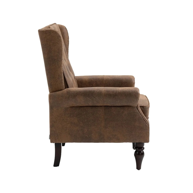 Armchair With Microsuede Upholstery Wood Frame Cozy Living Room Chair