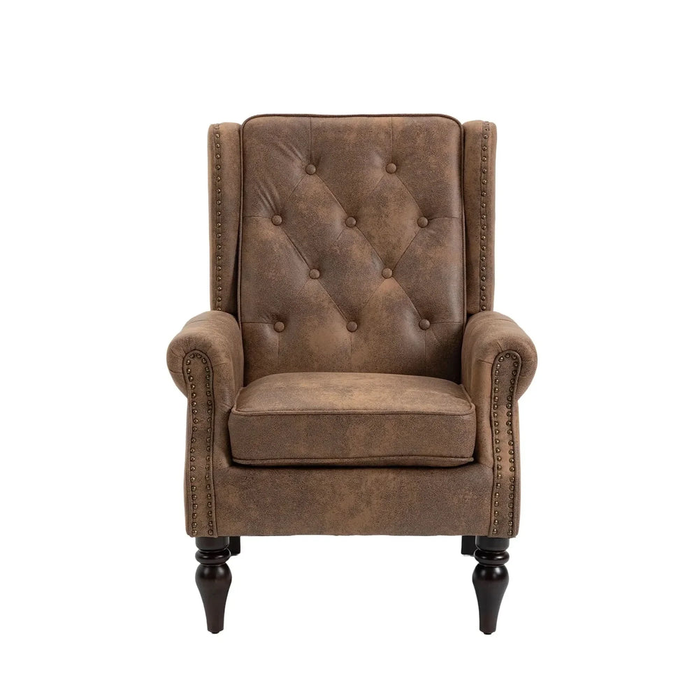 Armchair With Microsuede Upholstery Wood Frame Cozy Living Room Chair Media 12